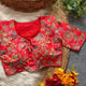 Women's Red Cotton Hand Work Readymade Blouse | NOZ2TOZ - Made In INDIA.