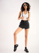 Women Black Denim Faded Shorts | NOZ2TOZ - Made In INDIA.