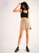 Women Beige Denim Shorts | NOZ2TOZ - Made In INDIA.
