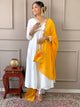 Women Yellow Chanderi  Embroidery Work Kurta Set With Dupatta