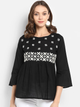 Women'S Black Embellished A-Line Top | NOZ2TOZ - Made In INDIA.