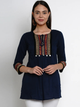 Women'S Navy Blue Solid Tunic | NOZ2TOZ - Made In INDIA.