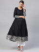 Women'S Black Rayon A-Line Kurti | NOZ2TOZ - Made In INDIA.