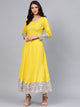 Women'S Solid Mustard Yellow Rayon Anarkali  Plus Size | NOZ2TOZ - Made In INDIA.