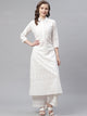 Women'S White Printed Cotton Kurti With Palazzo | NOZ2TOZ - Made In INDIA.