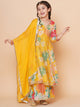 Girls Yellow Multi Floral Angrakha Gotta Patti Kurta Sharara set With Dupatta | NOZ2TOZ - Made In INDIA.