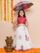 Girls Peach embroidered choli & floral embroidered Design Lehenga With Dupatta | NOZ2TOZ - Made In INDIA.