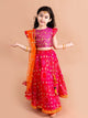 Girls Pink Orange Ready To Wear Lehenga Blouse With Dupatta | NOZ2TOZ - Made In INDIA.