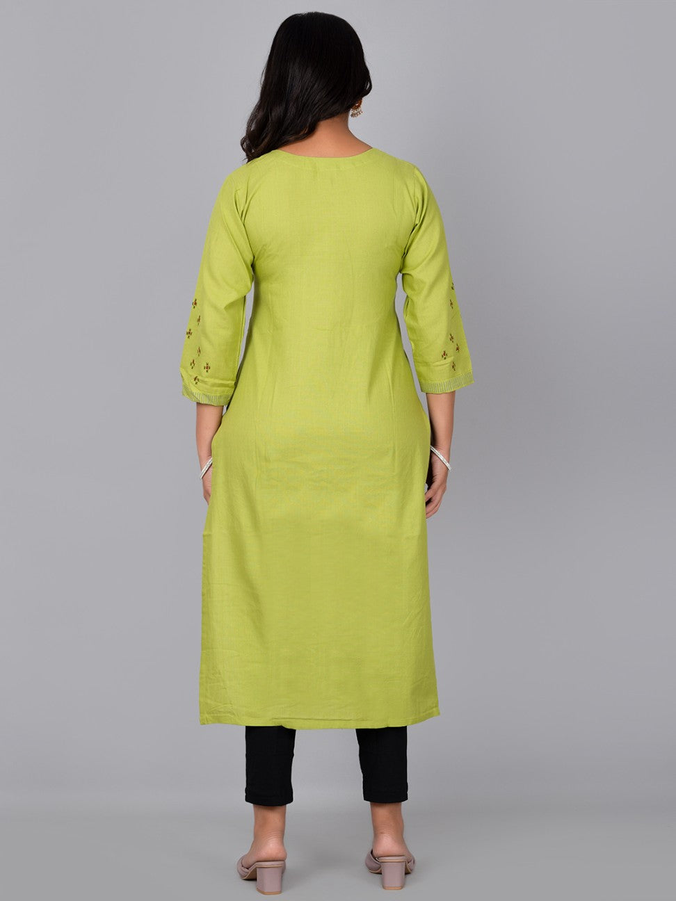 Women Straight Kurti With Block Print