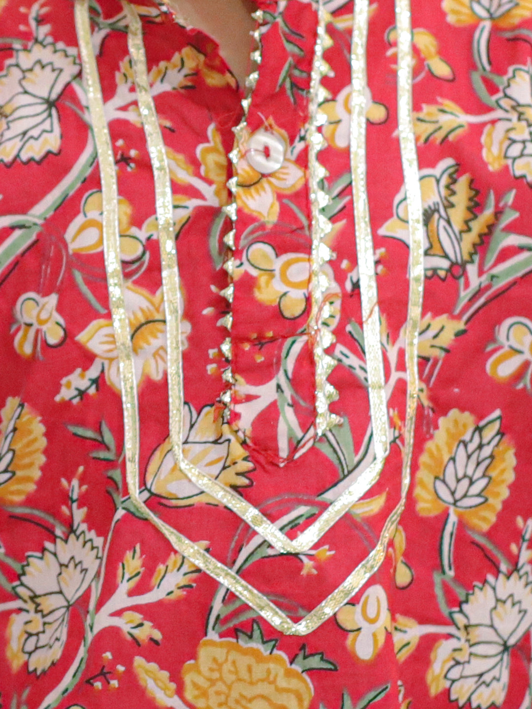 Pure Cotton Full Sleeve Printed Kurta with Printed Dhoti- Red NOZ2TOZ - Made In INDIA.