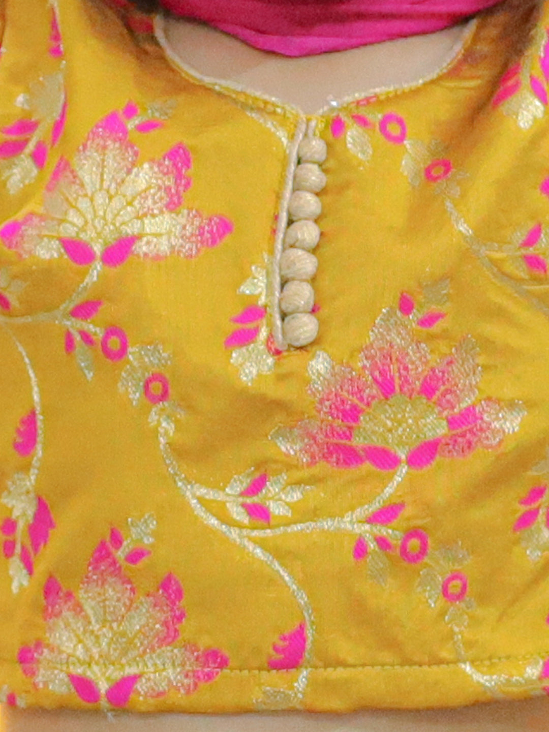 Girls Ethic Traditional Indian Festive Jacquard Choli Lehenga Choli with Dupatta- Yellow NOZ2TOZ - Made In INDIA.