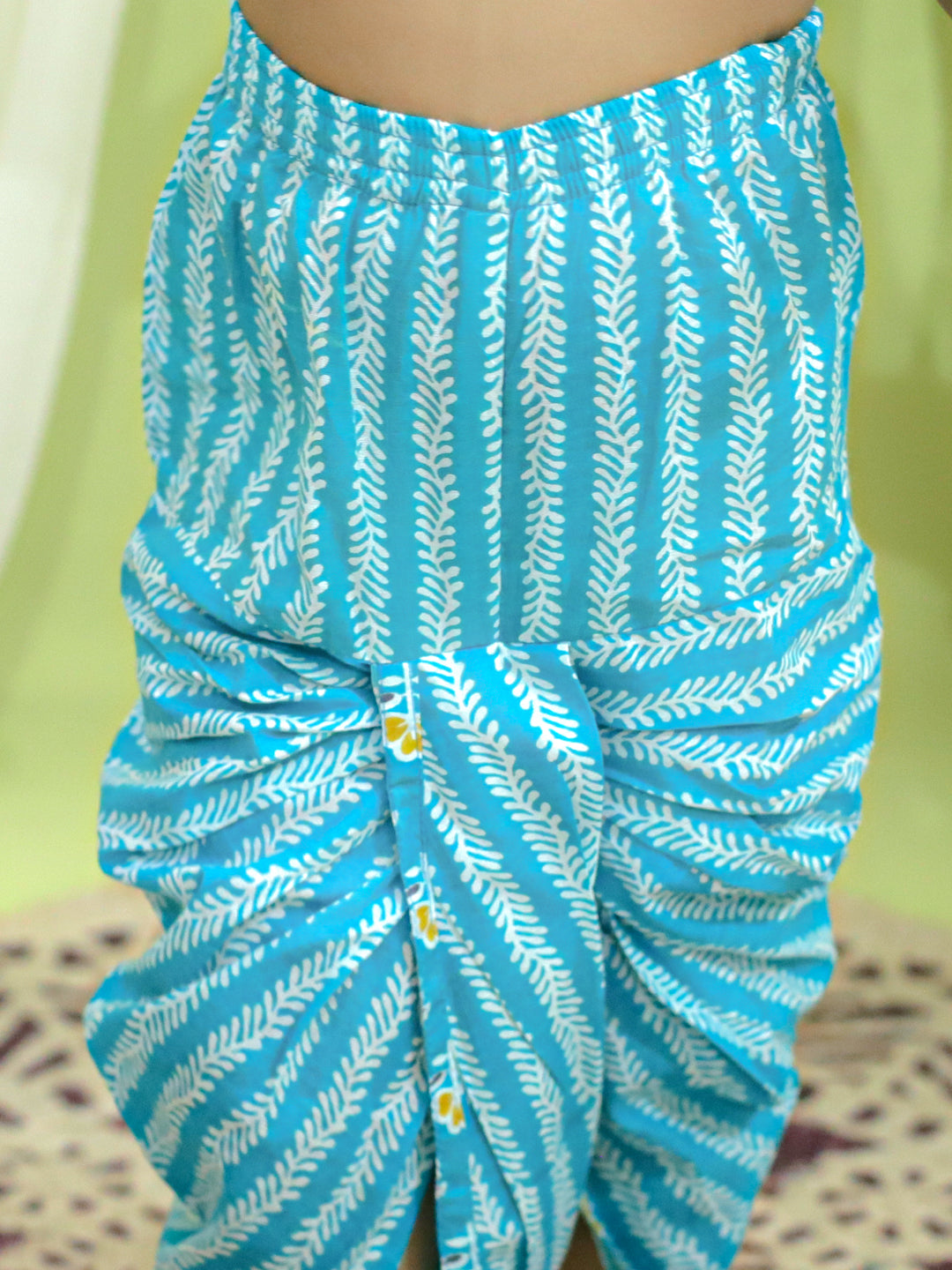 Infant Full Sleeve Pure Cotton Dhoti Kurta for baby Boys- Blue NOZ2TOZ - Made In INDIA.