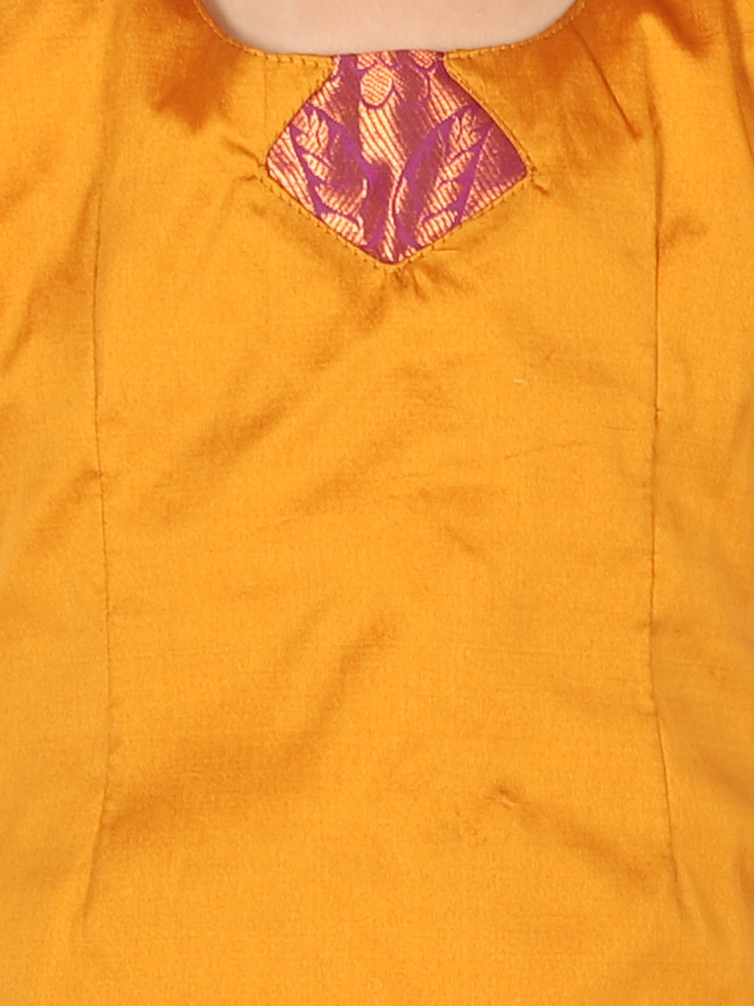 Half Sleeve South Indian Pavda Pattu Lehenga- Orange NOZ2TOZ - Made In INDIA.