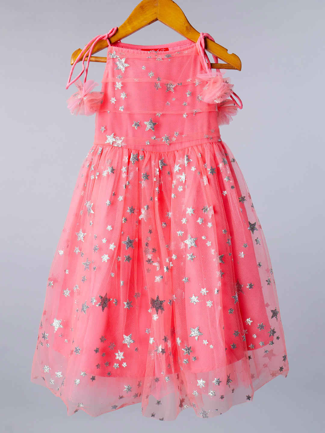 Elegant Peach Net Dress