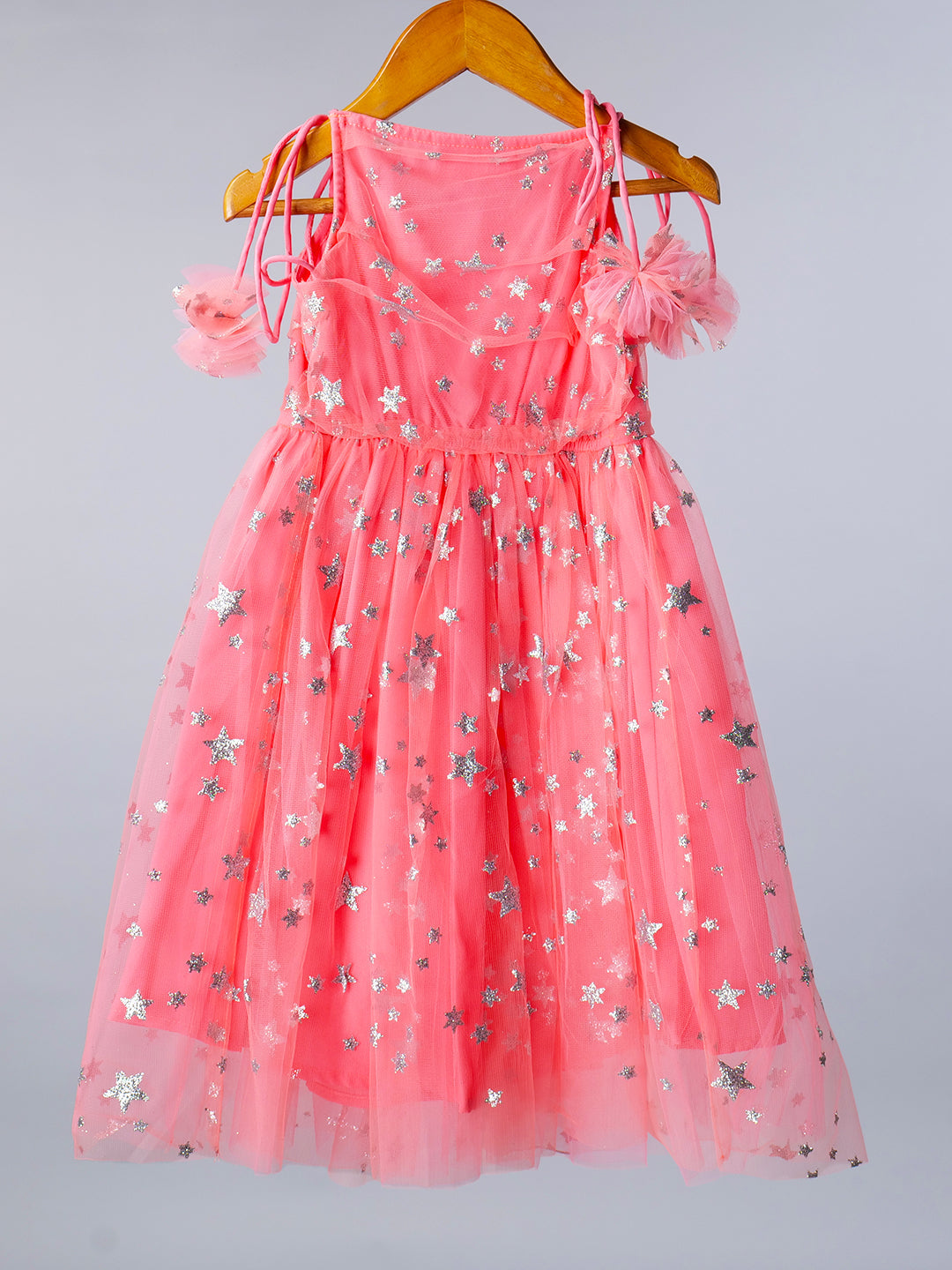 Elegant Peach Net Dress