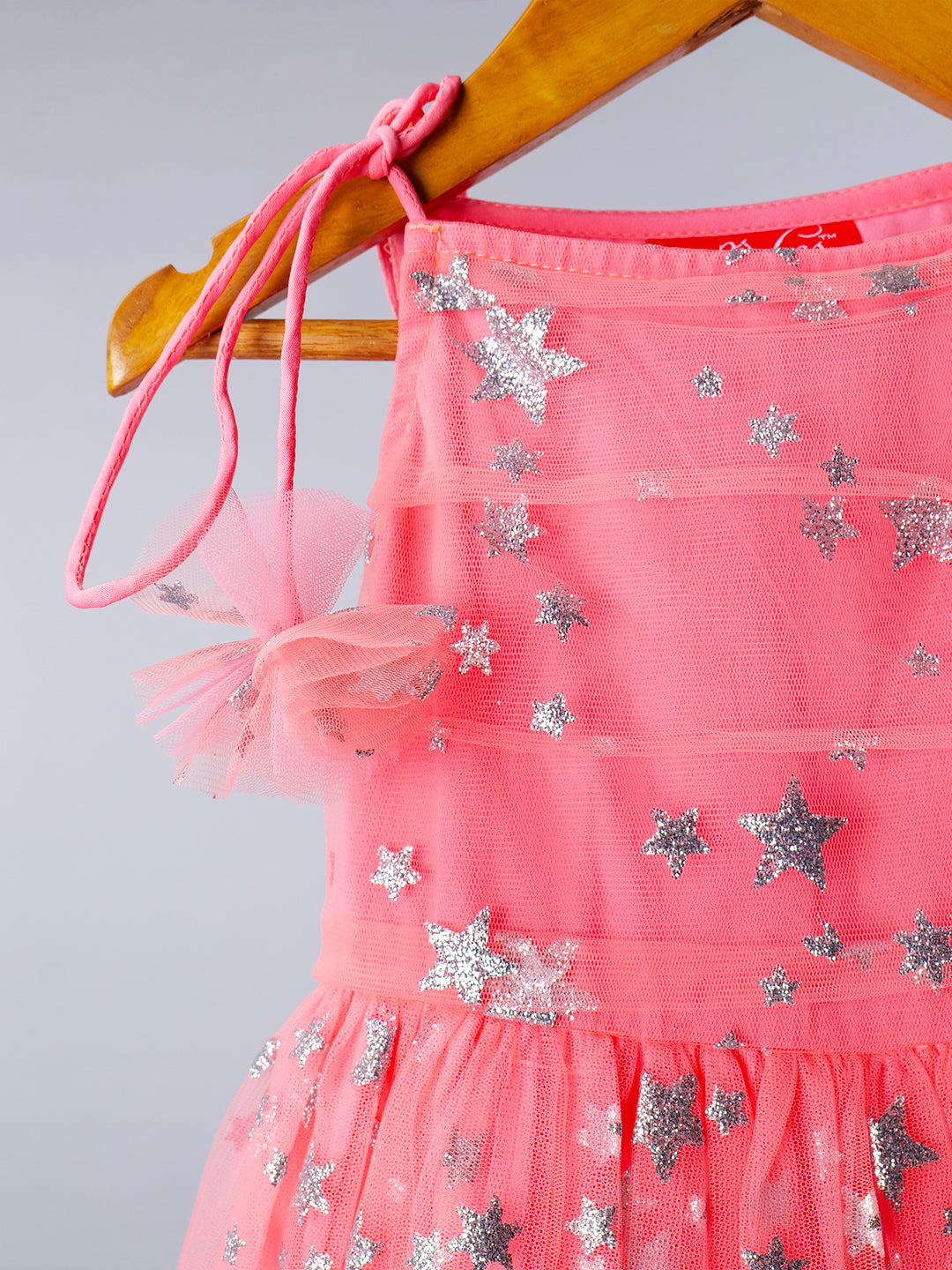 Elegant Peach Net Dress