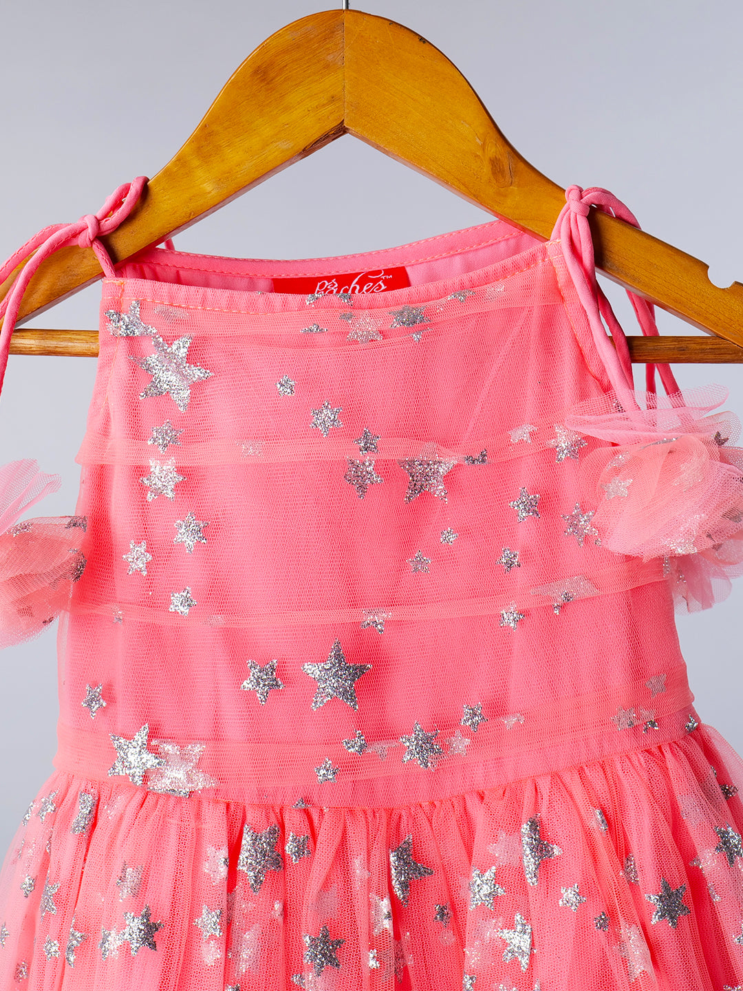 Elegant Peach Net Dress