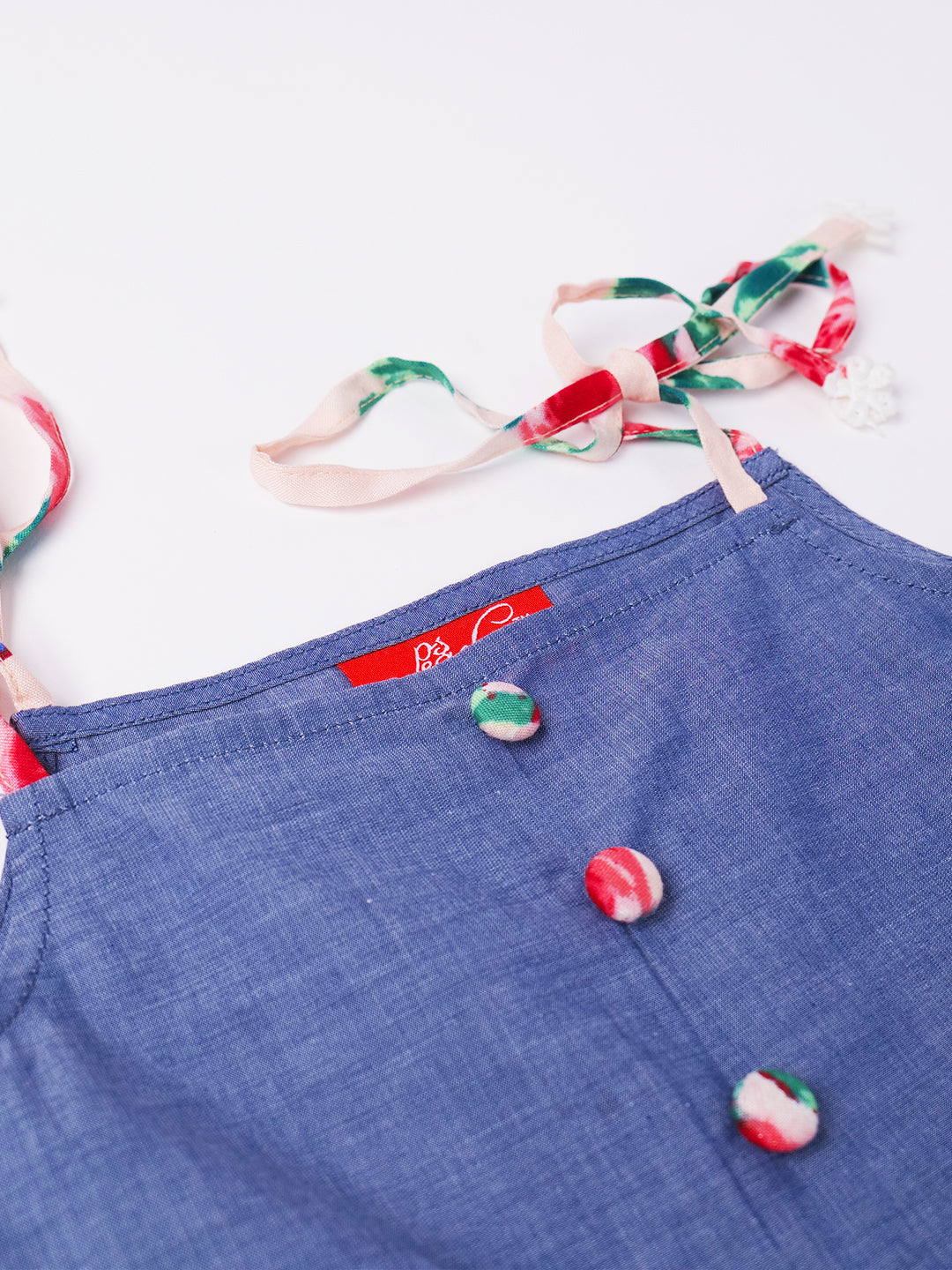 Multi-Color Chambray & Rayon Dress