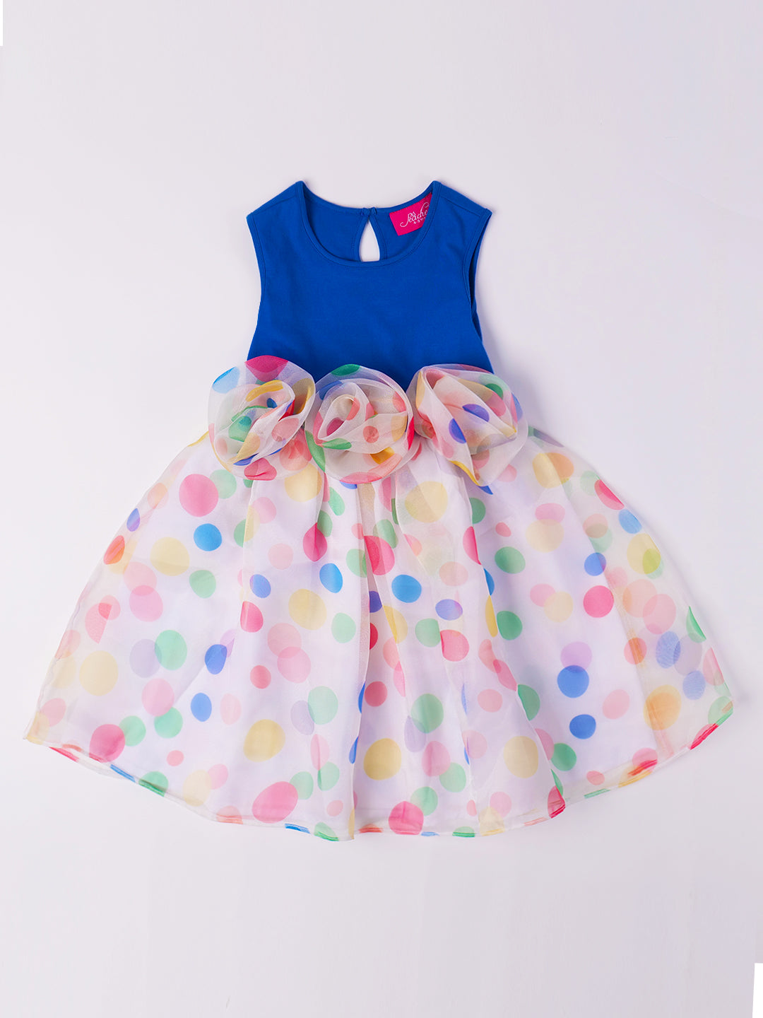 Blue & White Polka Dress