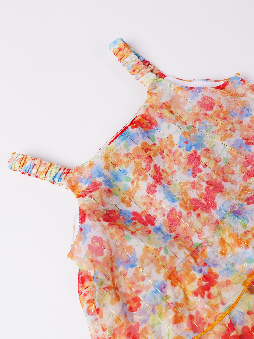 Mustard Chiffon Printed Dress