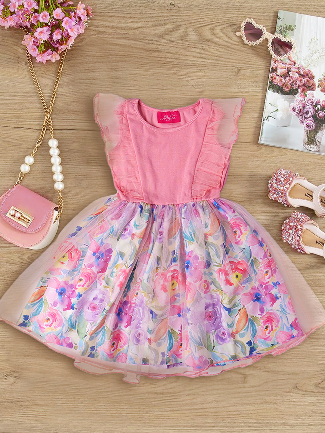 Pink Knit & Cotton Dress