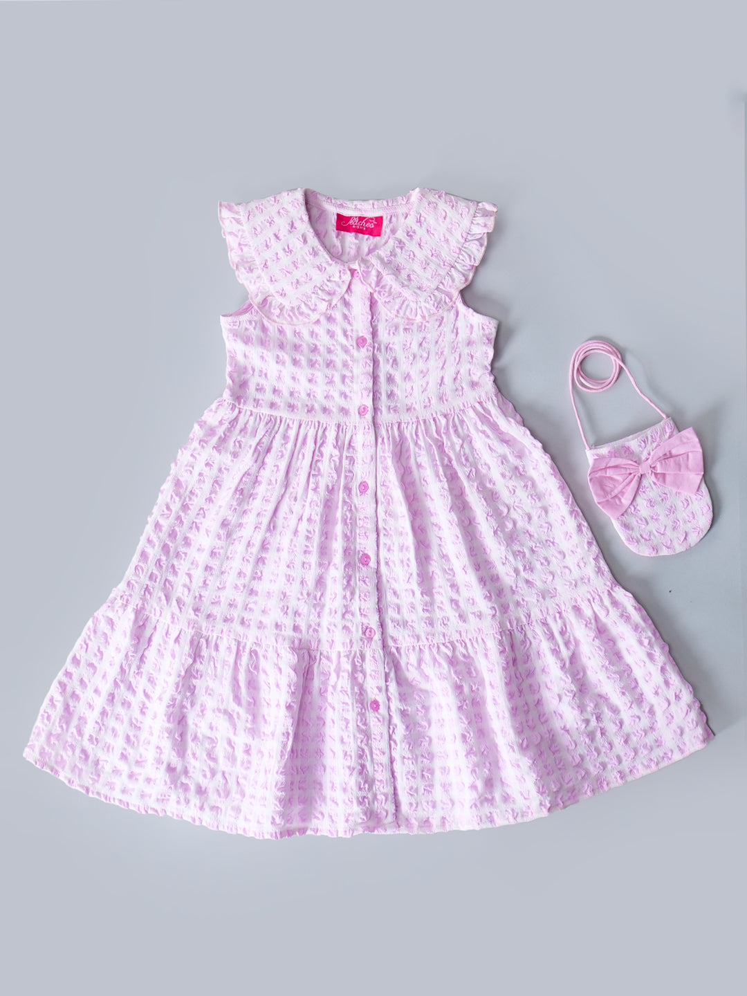 Pink Cotton Check Dress