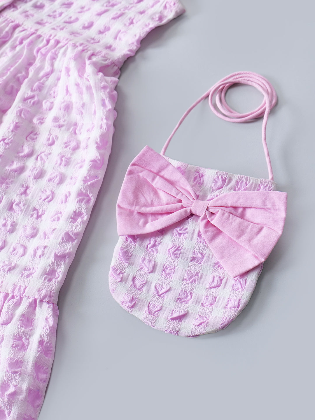 Pink Cotton Check Dress