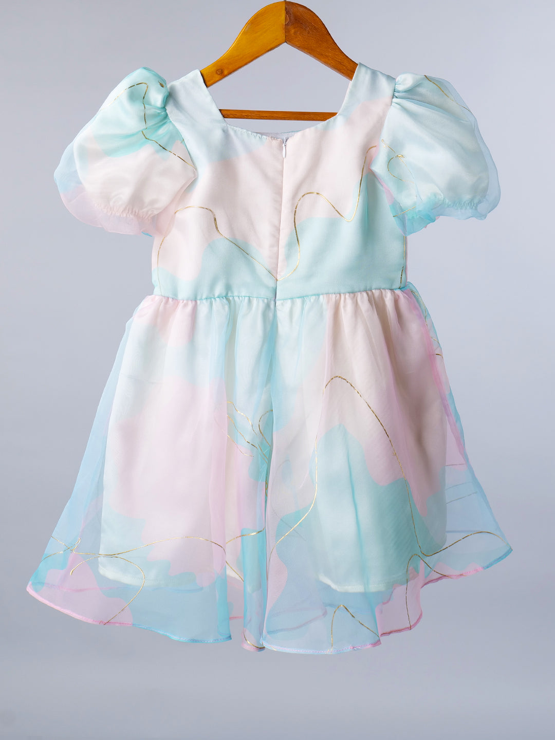 Blue & Pink Organza Dress