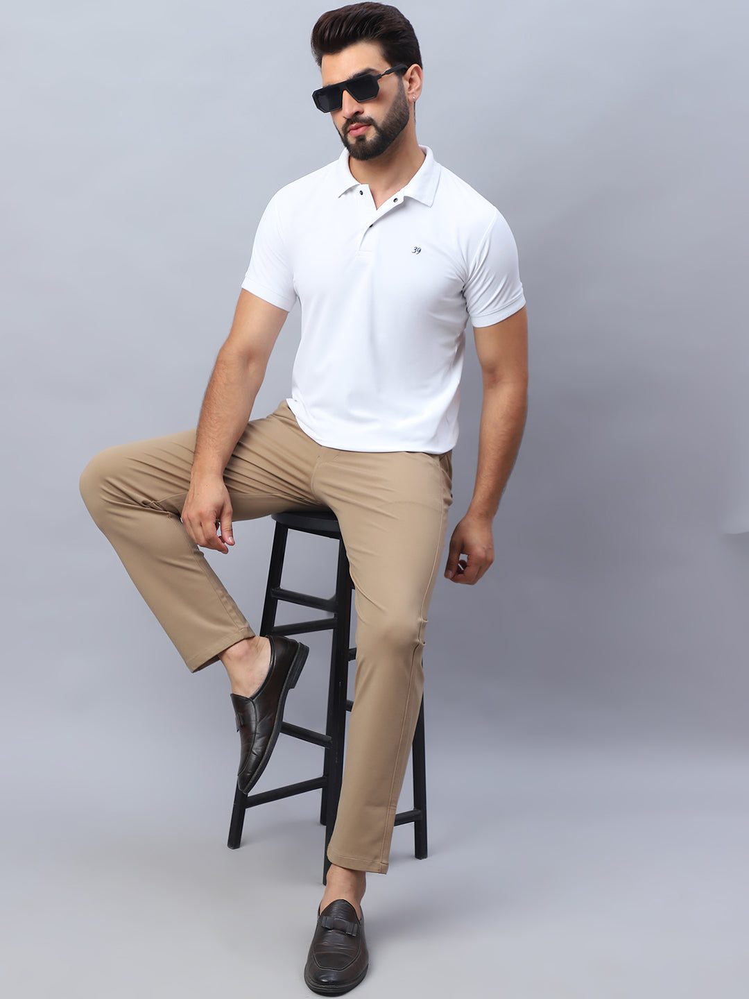 Tapered Fit  Solid Trousers For Men NOZ2TOZ - Made In INDIA.