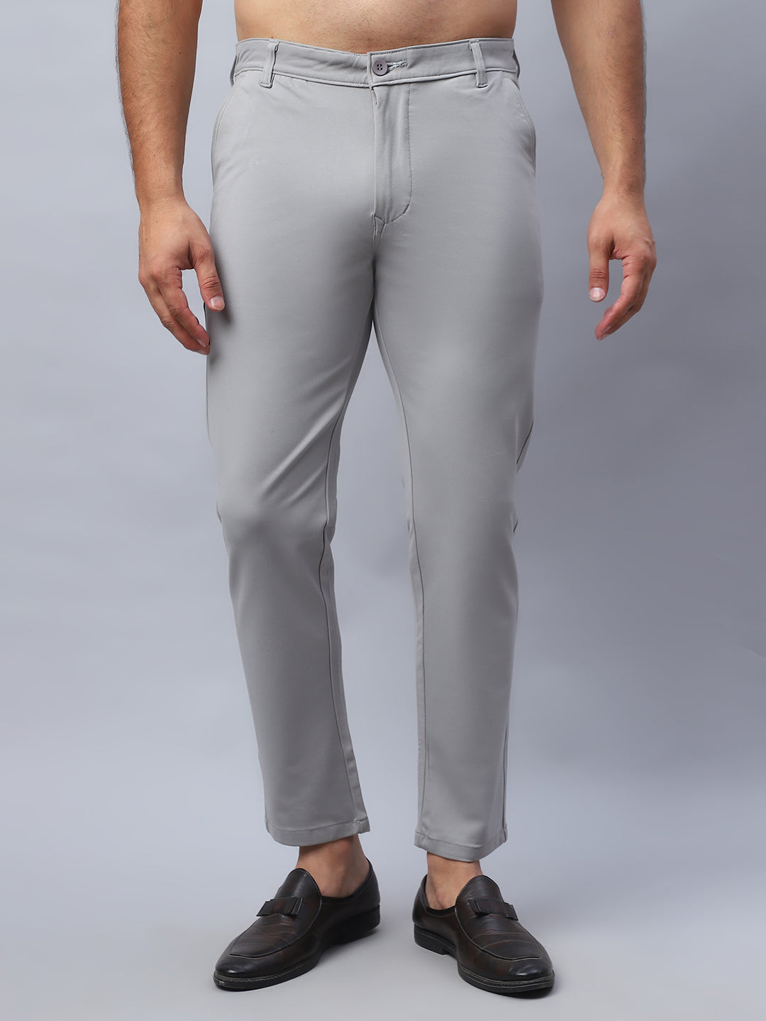 Tapered Fit  Solid Trousers For Men NOZ2TOZ - Made In INDIA.