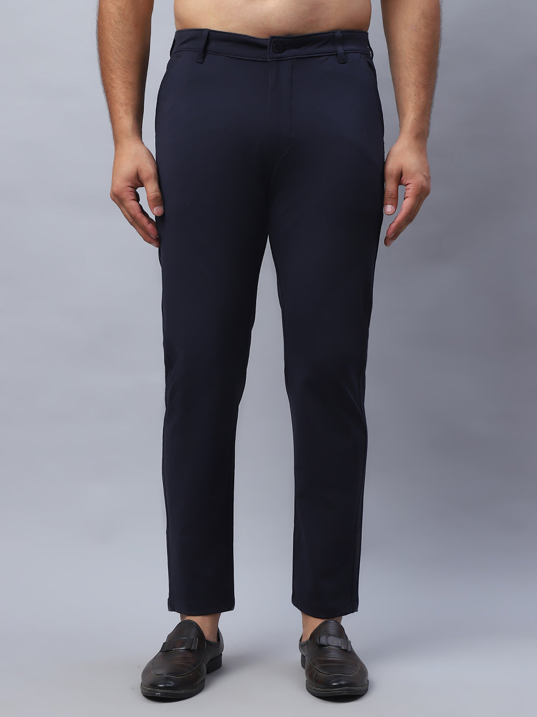 Tapered Fit  Solid Trousers For Men NOZ2TOZ - Made In INDIA.