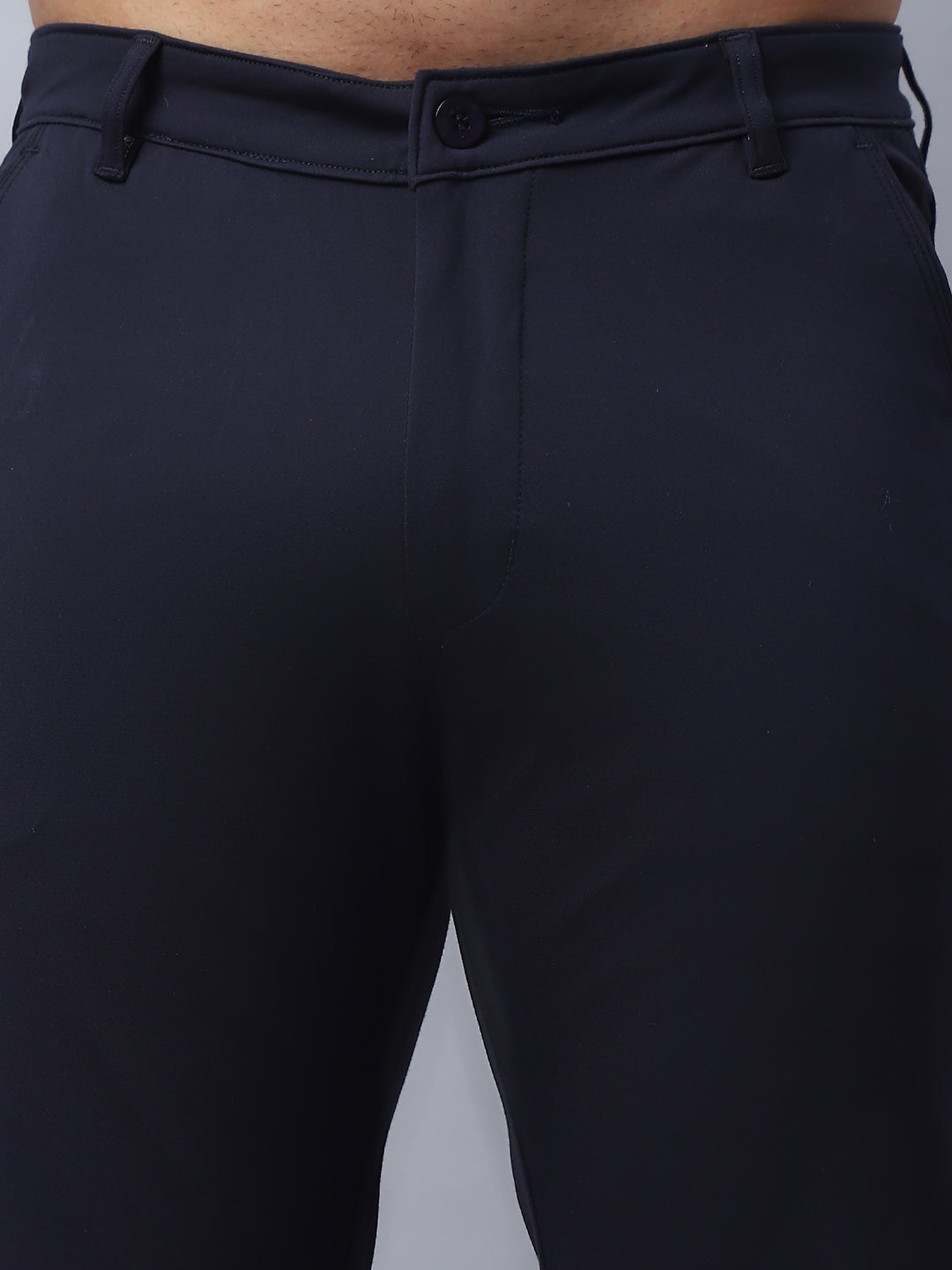 Tapered Fit  Solid Trousers For Men NOZ2TOZ - Made In INDIA.