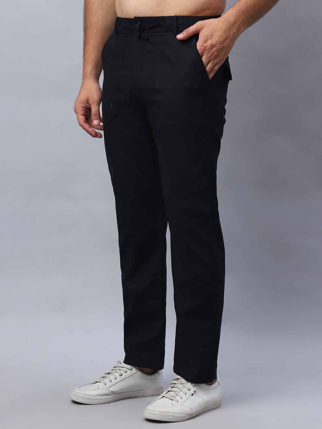 Straight Fit  Solid Trousers For Men NOZ2TOZ - Made In INDIA.