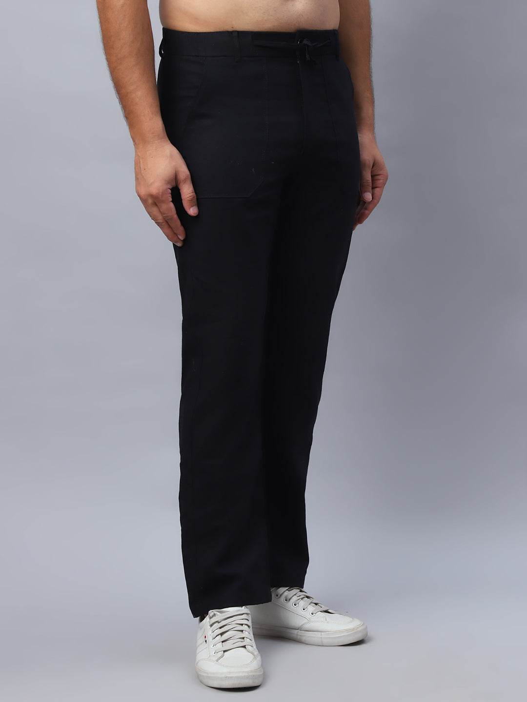 Straight Fit  Solid Trousers For Men NOZ2TOZ - Made In INDIA.