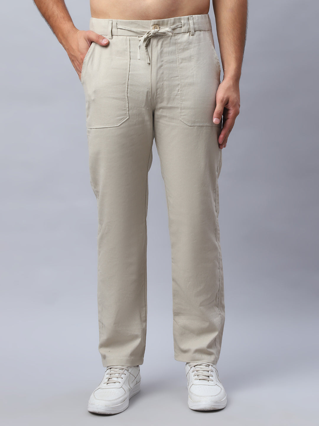 Straight Fit  Solid Trousers For Men NOZ2TOZ - Made In INDIA.