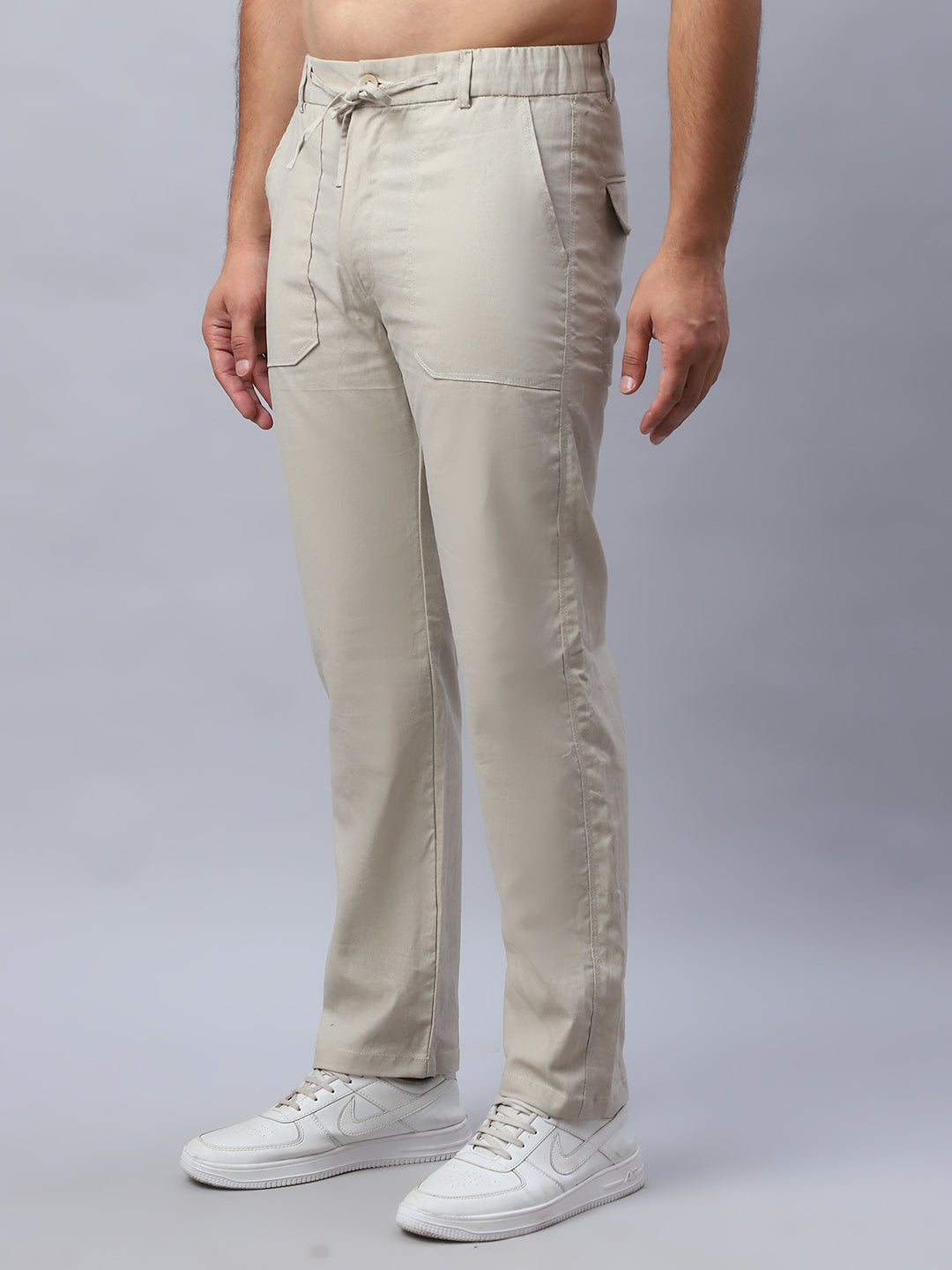 Straight Fit  Solid Trousers For Men NOZ2TOZ - Made In INDIA.