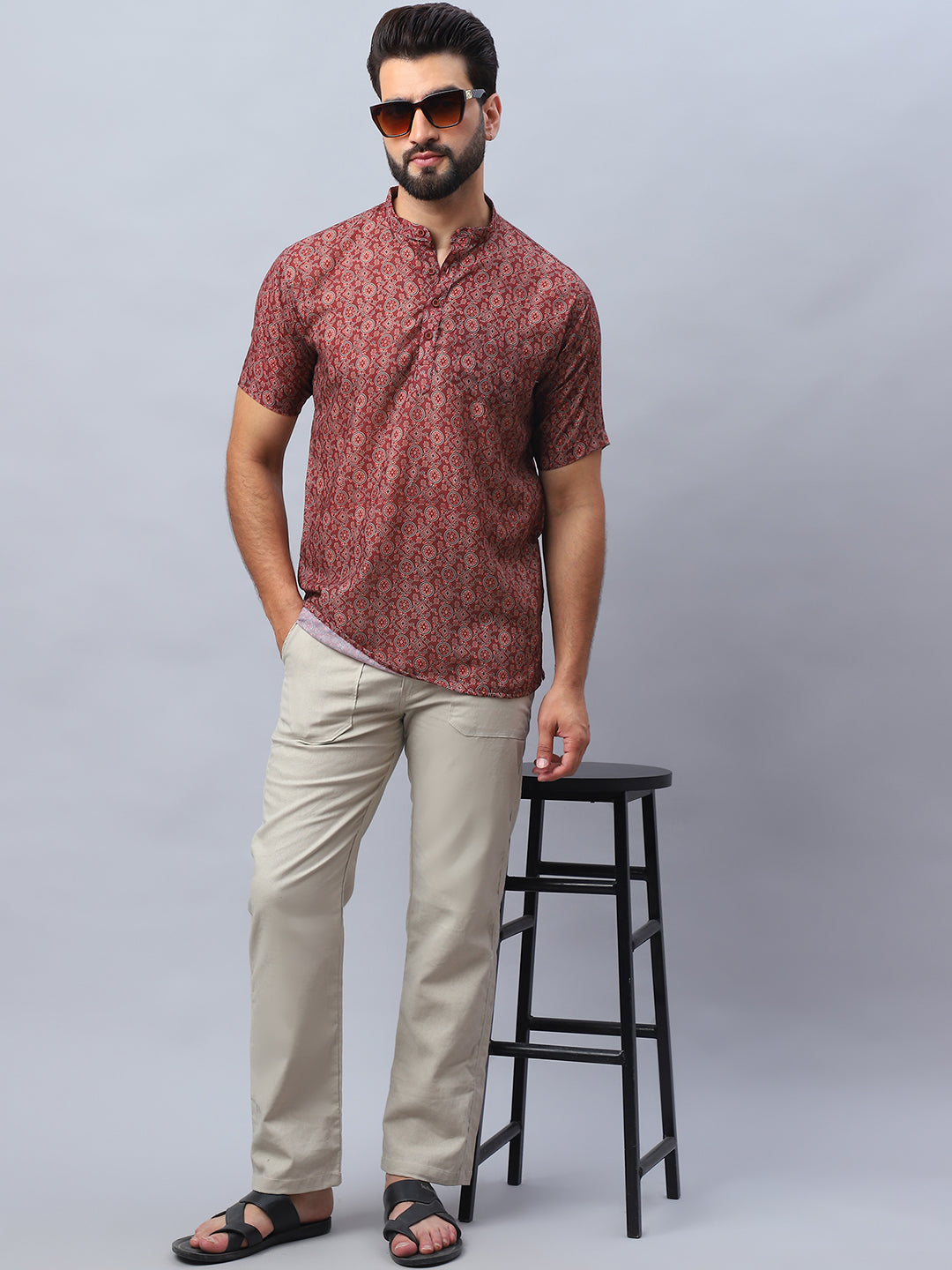 Straight Fit  Solid Trousers For Men NOZ2TOZ - Made In INDIA.