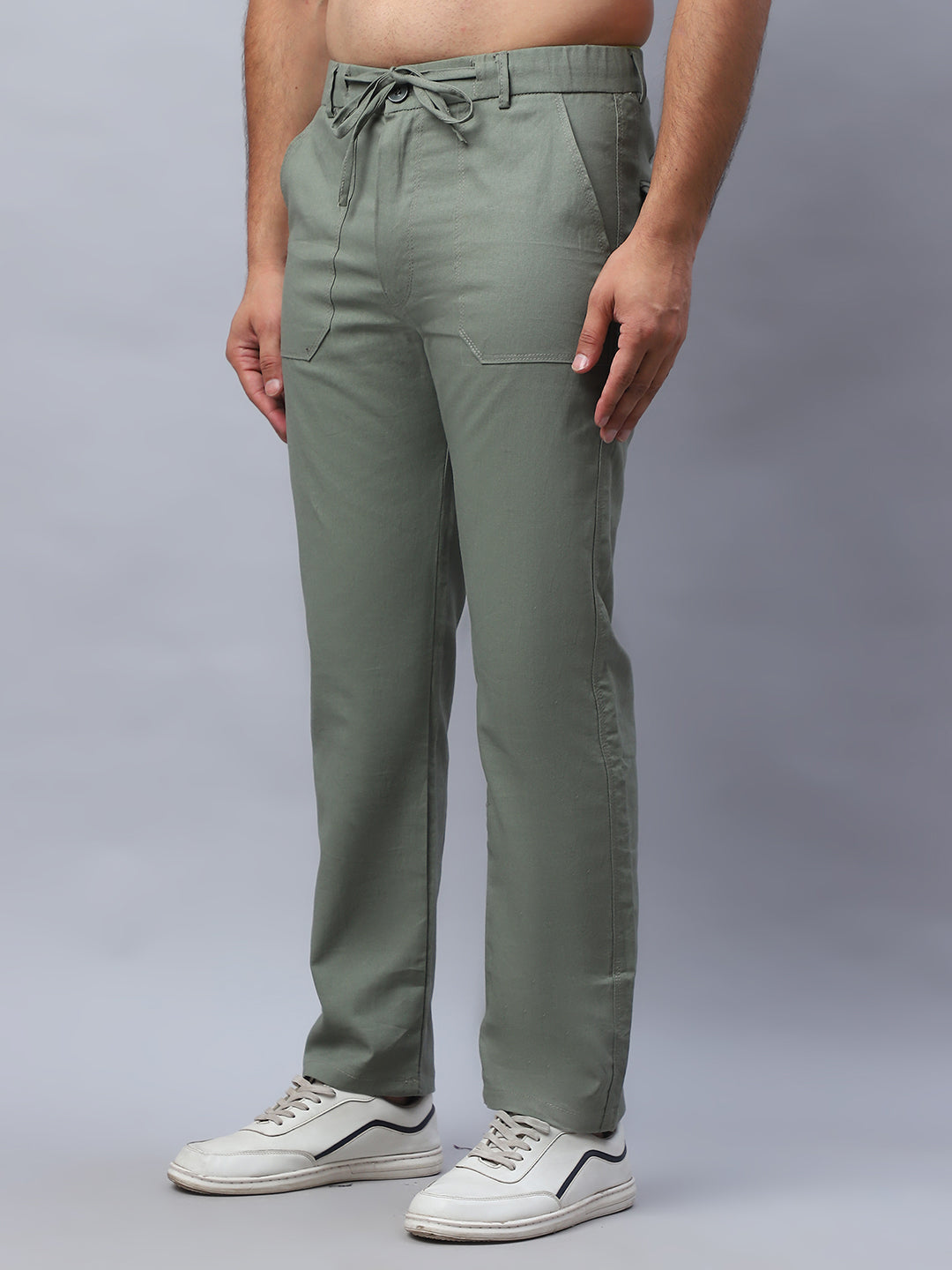 Straight Fit  Solid Trousers For Men NOZ2TOZ - Made In INDIA.