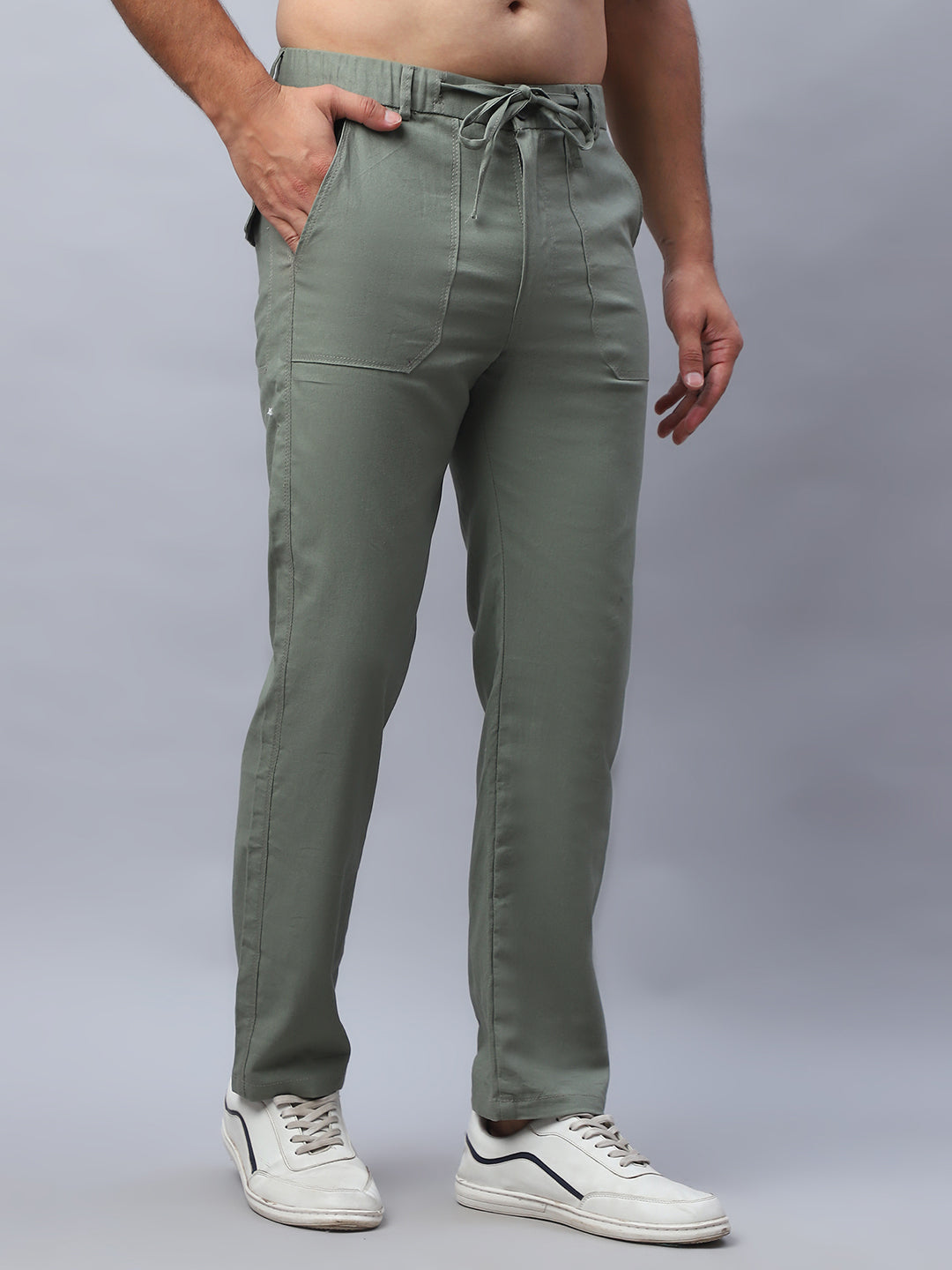 Straight Fit  Solid Trousers For Men NOZ2TOZ - Made In INDIA.