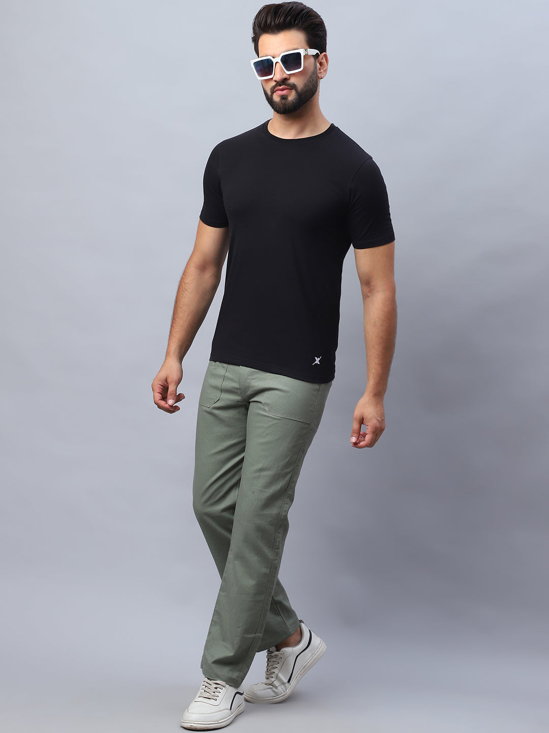 Straight Fit  Solid Trousers For Men NOZ2TOZ - Made In INDIA.