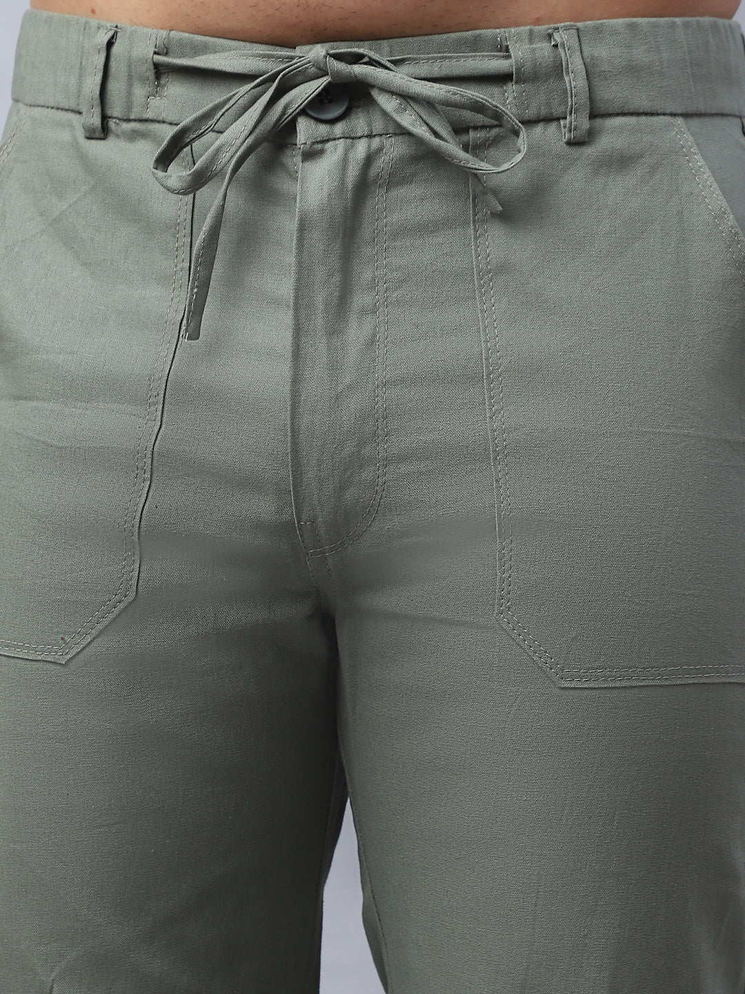 Straight Fit  Solid Trousers For Men NOZ2TOZ - Made In INDIA.