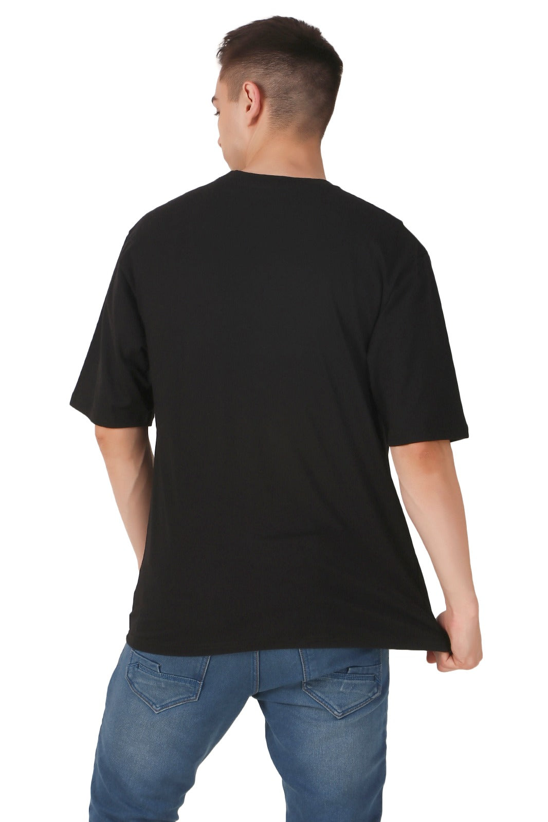 Men Black Cotton Oversized T-Shirt