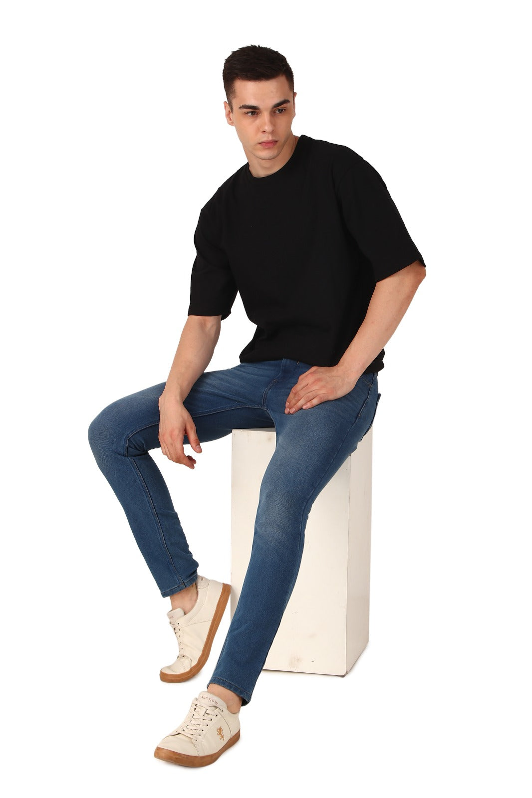 Men Black Cotton Oversized T-Shirt