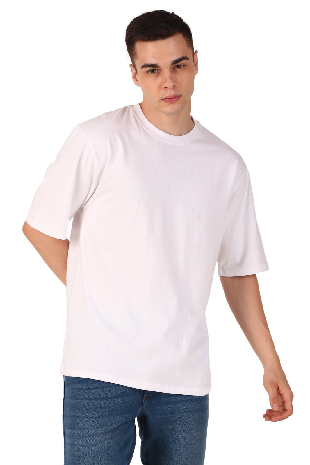 Men White Cotton Oversized T-Shirt