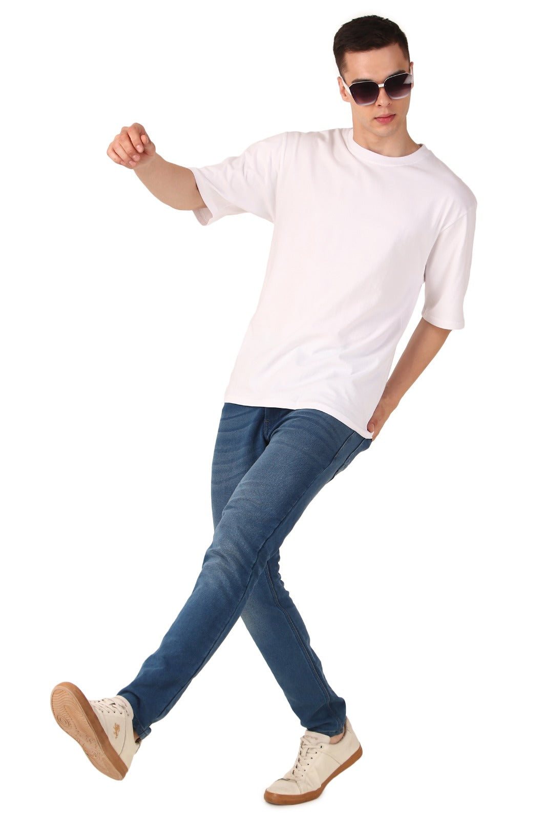 Men White Cotton Oversized T-Shirt