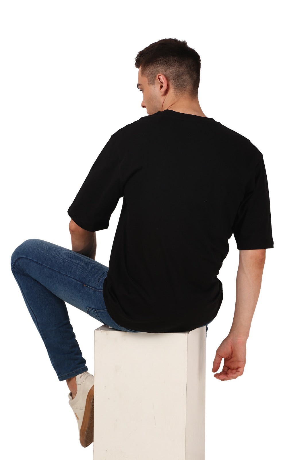 Men Black Cotton Oversized T-Shirt