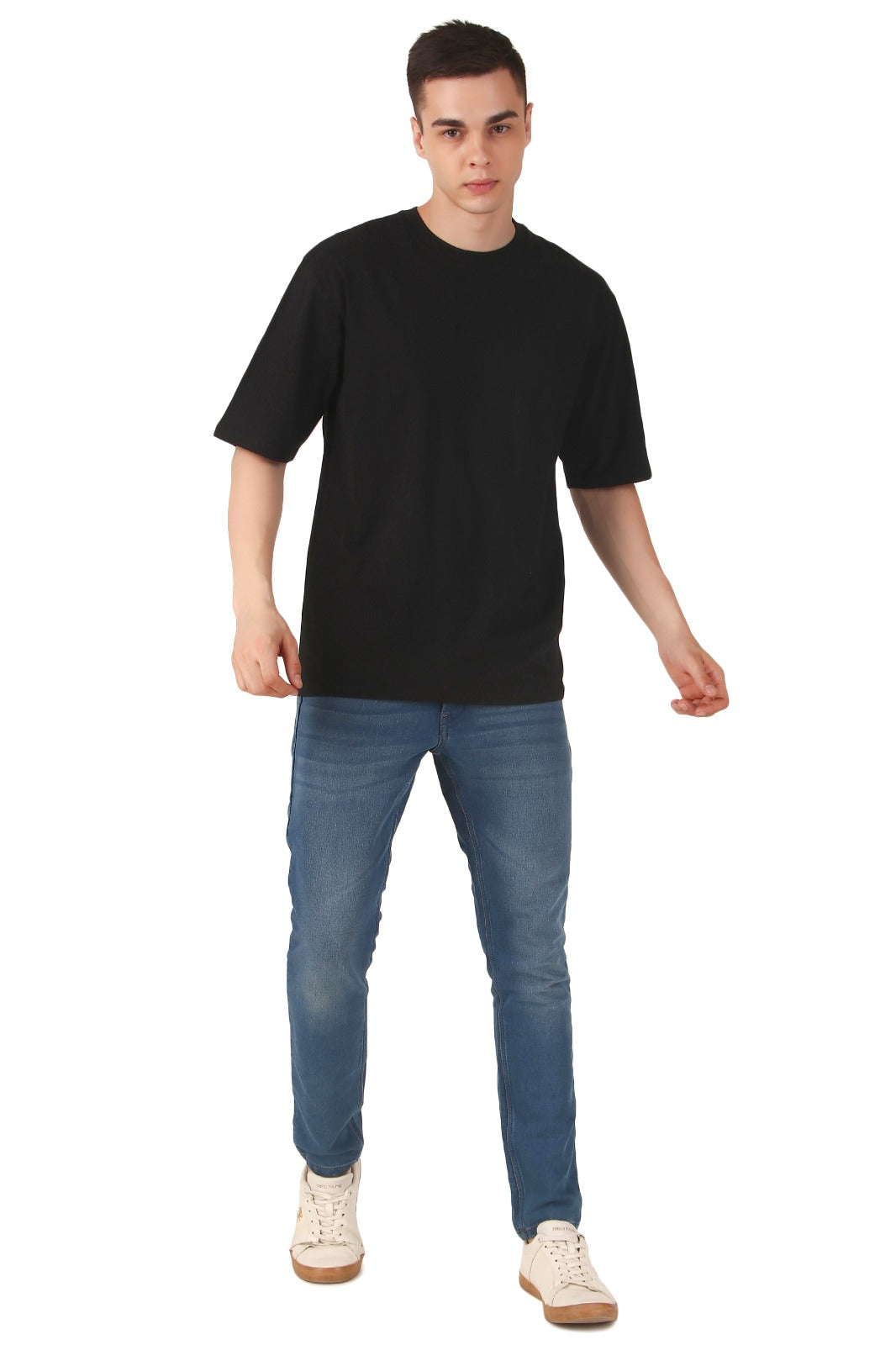 Men Black Cotton Oversized T-Shirt