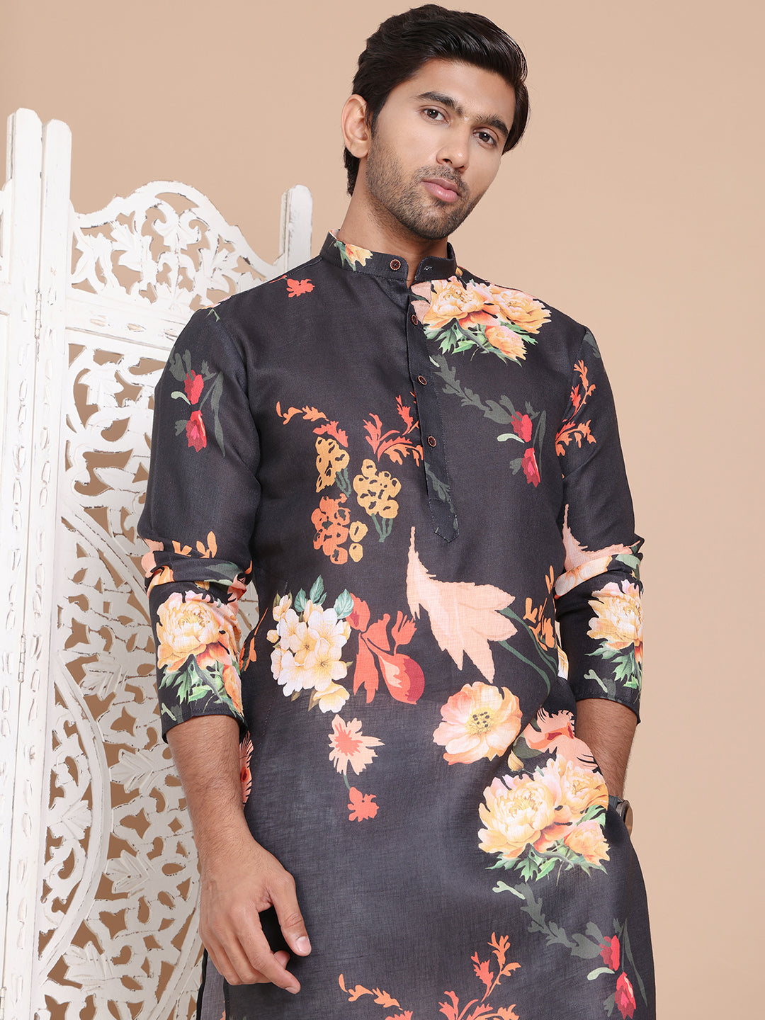 Men's Printed Pure Cotton Kurta Pyjama Set NOZ2TOZ - Made In INDIA.