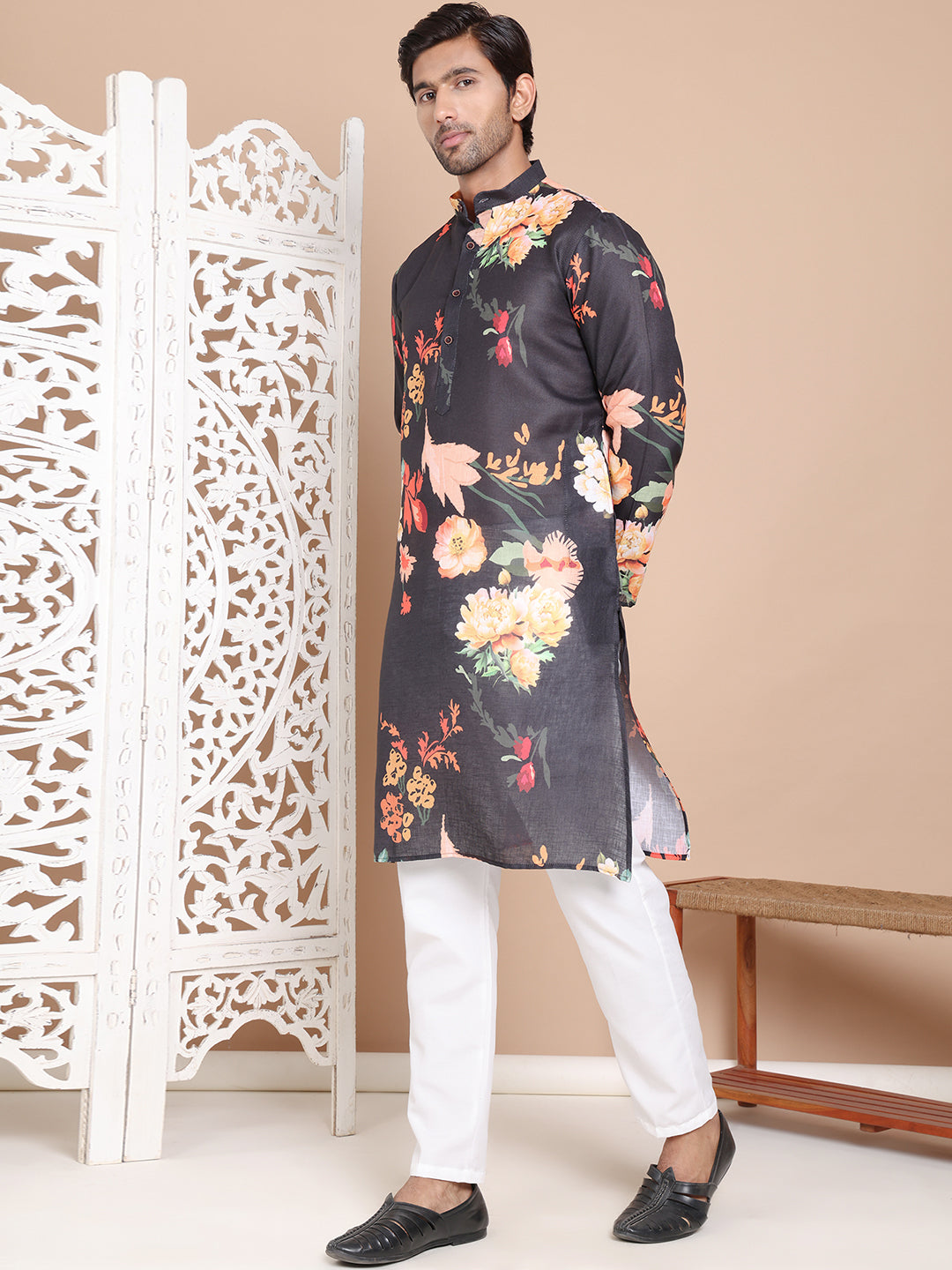 Men's Printed Pure Cotton Kurta Pyjama Set NOZ2TOZ - Made In INDIA.