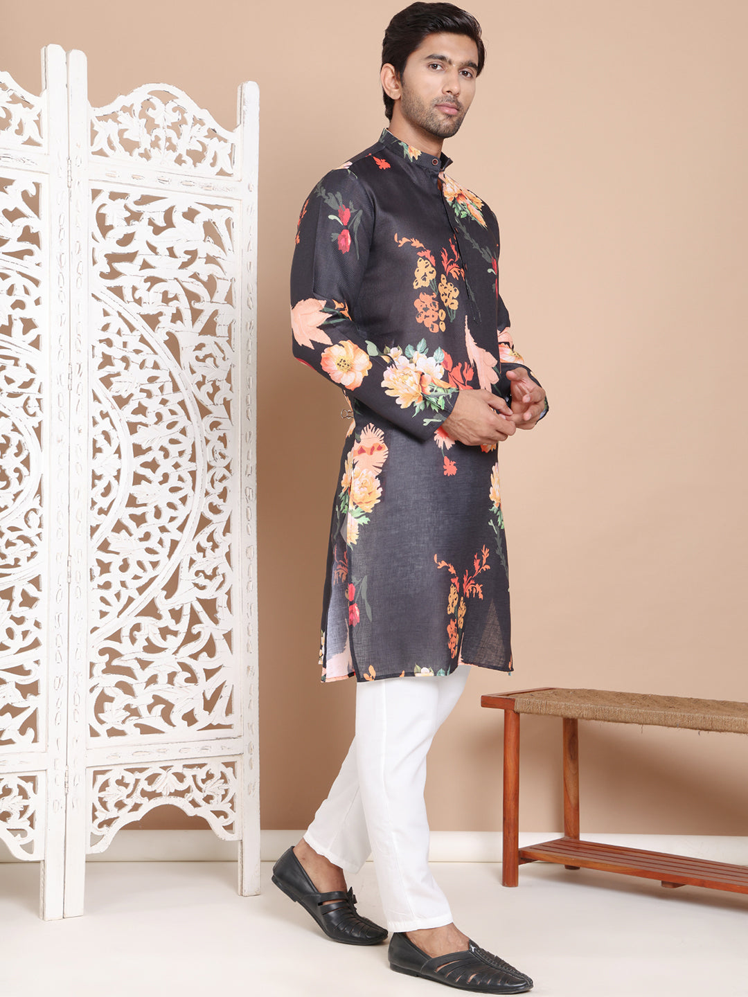 Men's Printed Pure Cotton Kurta Pyjama Set NOZ2TOZ - Made In INDIA.